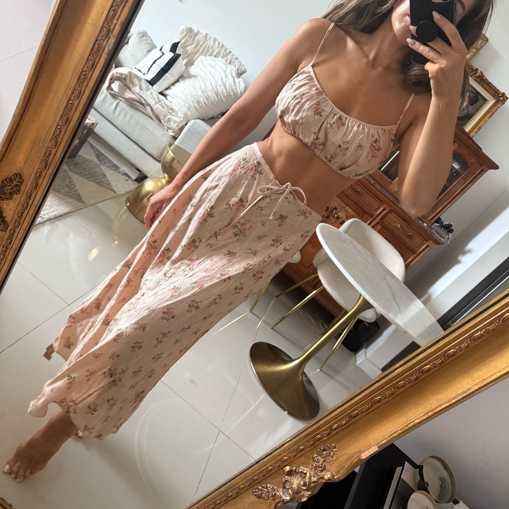 Reformation Kamren Linen Two-Piece Skirt Set